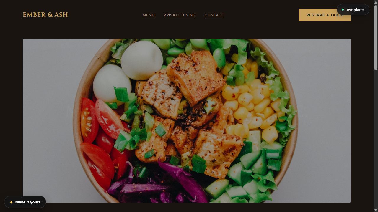 Restaurant website template screenshot
